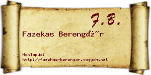 Fazekas Berengár névjegykártya